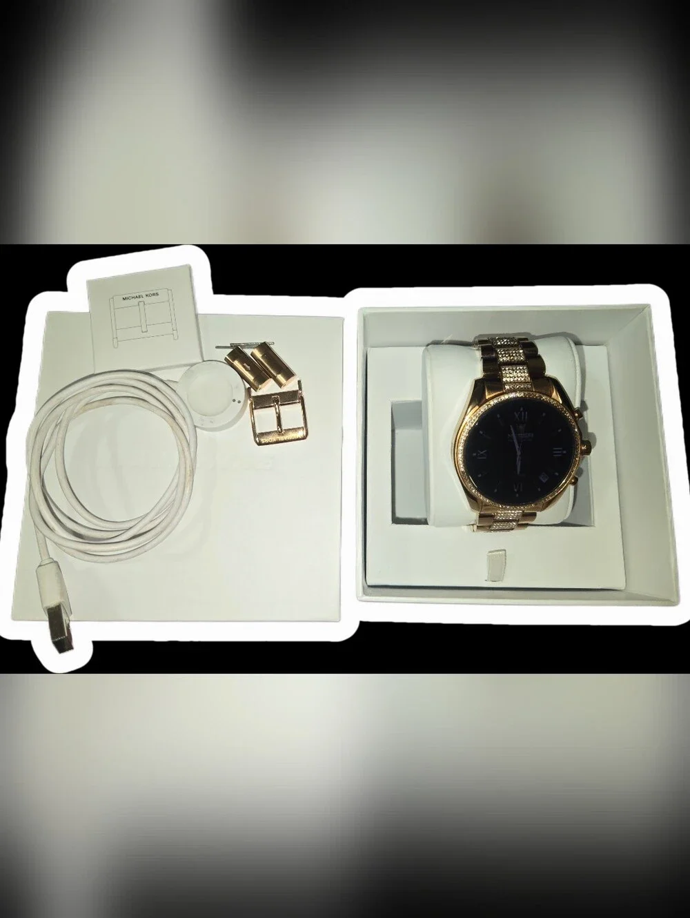 Michael Kords Gold Crystal Accent Watch